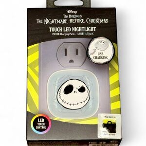 Disney Nightmare Before Christmas USB/C Charging & Touch LED Nightlight -NEW